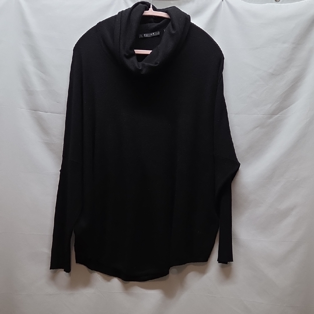 Cyrus Womens Cowl Neck Sweater Black Comfy Oversized